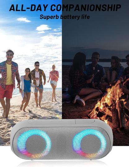 Amazing  NOTABRICK Bluetooth Speakers, Portable Speakers Bluetooth Wireless(100FT Range) with 30W Loud Stereo Sound, IPX7 Waterproof Shower Speakers, RGB Multi-Colors Rhythm Lights, 1000mins Playtime