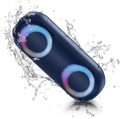 Amazing  NOTABRICK Bluetooth Speakers, Portable Speakers Bluetooth Wireless(100FT Range) with 30W Loud Stereo Sound, IPX7 Waterproof Shower Speakers, RGB Multi-Colors Rhythm Lights, 1000mins Playtime