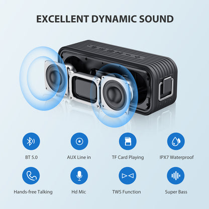 Perfect Bluetooth Speakers, 40W IPX7 Waterproof Portable Speaker with HD Loud Sound